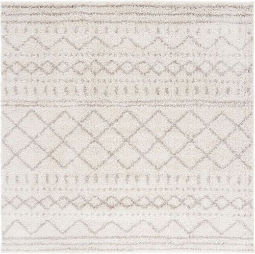 SAFAVIEH Arizona Shag Collection Area Rug - 8' Square, Ivory & Beige