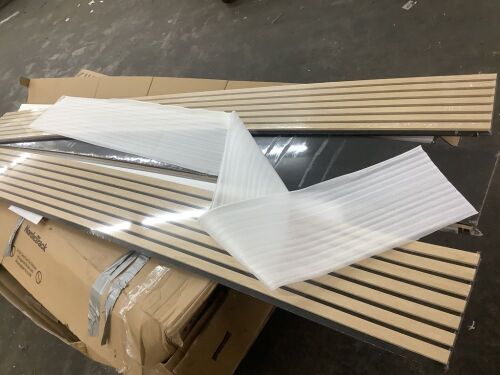 Wood Slat Acoustic Panels, 108" x 11", 4 pc - Light Damage on Some