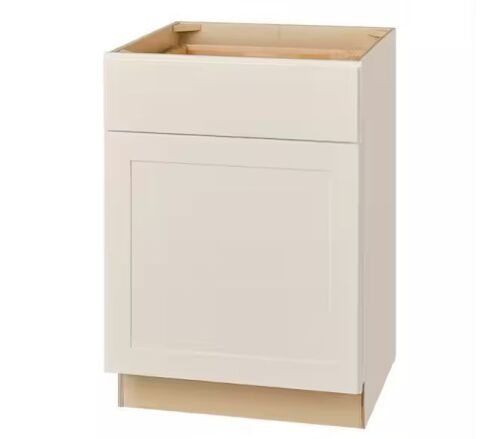 Hampton Bay Avondale 24 in. W x 24 in. D x 34.5 in. H Ready to Assemble Plywood Shaker Base Kitchen Cabinet in Antique White