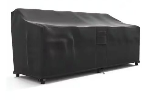 KHOMO GEAR Extra Large Black Love Seat Weatherproof Outdoor Patio Sofa Protector Cover