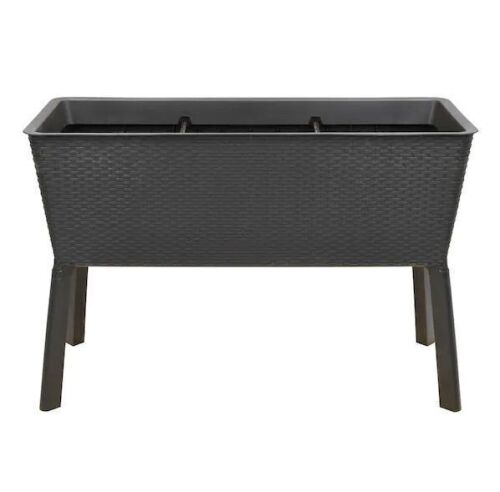 Vigoro Large Brown Plastic Elevated Raised Garden Bed (19.8 in. L x 44.5 in. W x 15.3 in. H)