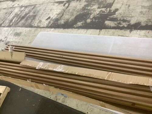 WPC Slat Wall Panels, Teak, 96" x 6.6", 8 Pack - Some Damaged