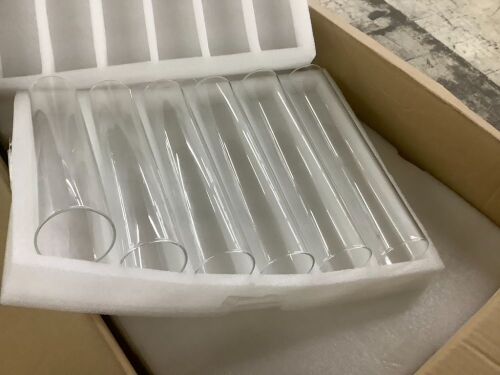 12.6" Open Ended Glass Candleholder Tube, 60ct - Some Broken