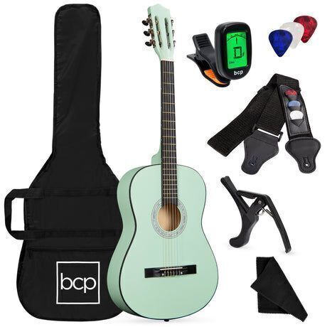 Beginner Acoustic Guitar Set w/ Case, Strap, Extra Strings - 38in