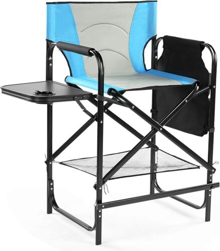 Outvita 26" Tall Directors Chair Height Seat Folding with Side Table Storage Bag