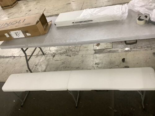 6 Feet Plastic Folding Bench, 2 Pack