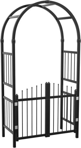 VINGLI PVC 86 in. x 39.5 in. Garden Arbor with Gate