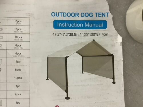 4' x 4' x 3' Dog Shade Shelter Outdoor Tent for Large Medium Dogs - Cut in Cover