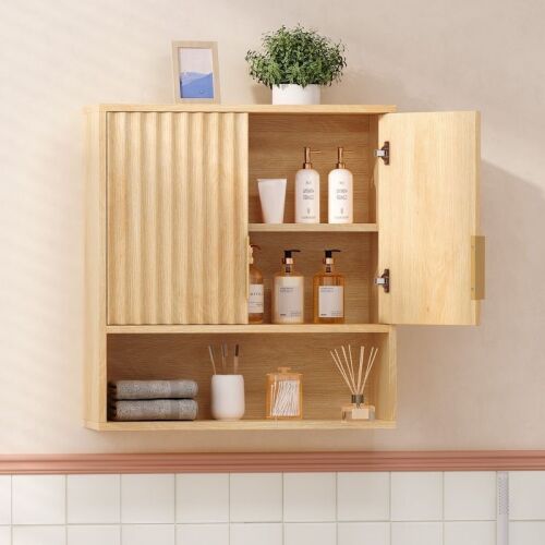 Fluted Bathroom Cabinet Wall Mount