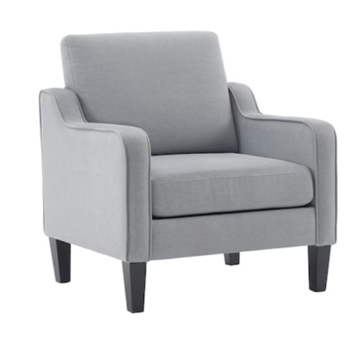 VINGLI 30-in W Mid Century Light Grey Fabric Accent Chair