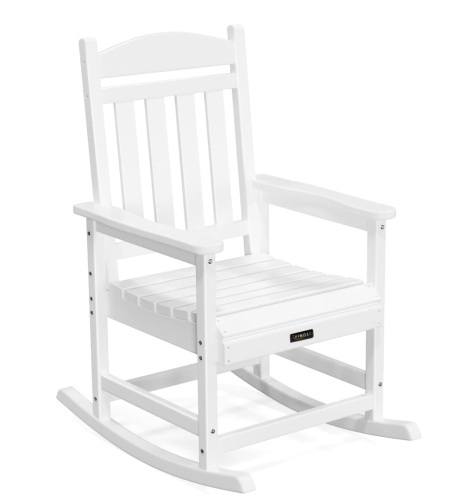 VINGLI Outdoor Rocking Chair, HDPE Rocking Chair with Higher Backrest