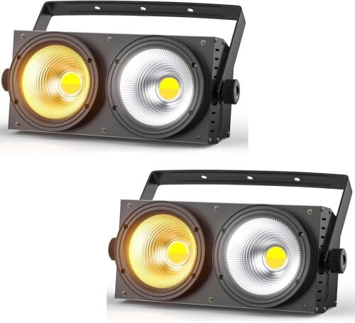 200W Blinder Stage Lights, 2-in-1 Warm & Cool White COB Spotlights, LED Par Lights with Auto/Sound/DMX