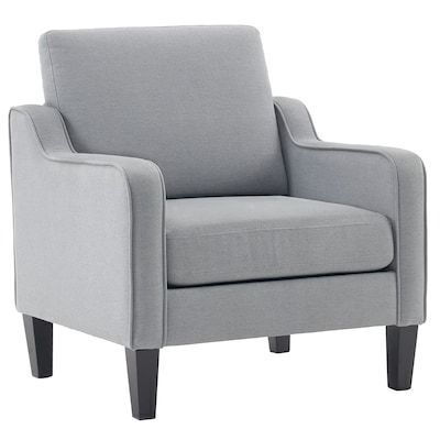 VINGLI 30-in W Mid Century Light Grey Fabric Accent Chair
