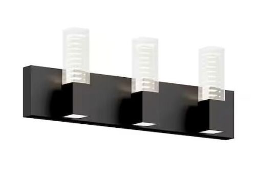 Artika Hologram 24 in. 3-Light Black LED Integrated Vanity Light Bar