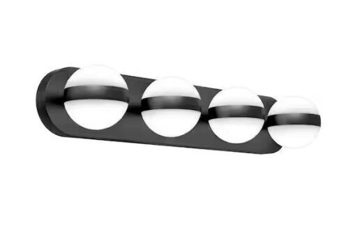 Artika Baldric 27 in. 4 Light Black Modern Integrated LED 3 CCT Vanity Light Bar