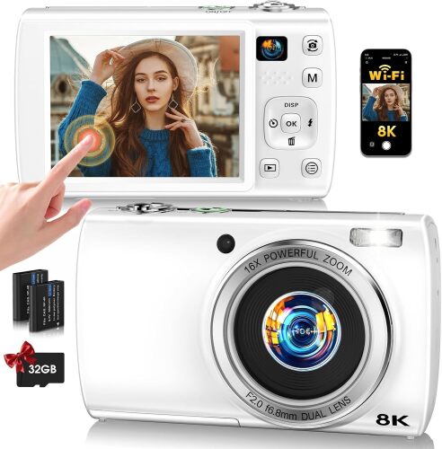 Digital Camera for Photography, 2026 New WiFi 8K Vlog Video Camera
