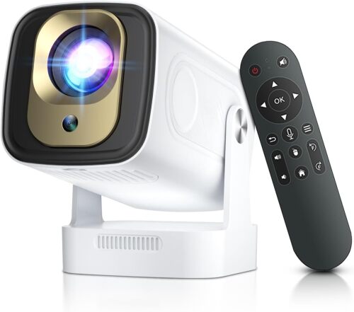 1080P Native Mini Projector with Wifi and Bluetooth 5.4, Smart Projector 4K, Built in Apps, Auto Keystone, Portable Proyector for Outdoor Movies/Bedroom