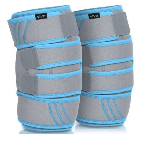 Vive Knee Ice Pack Wrap - Cold/Hot Gel Compression Brace - Heat Support Strap for Arthritis Pain, Tendonitis, ACL, Athletic Injury, Osteoarthritis, Women, Men, Running, Meniscus and Patella Surgery, 2-Pack