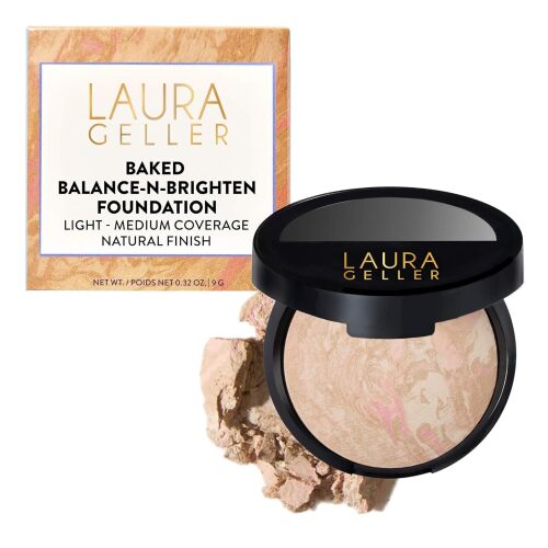 Baked Balance-n-Brighten Color Correcting Powder Foundation - Porcelain - Buildable Light to Medium Coverage - Demi-Matte Natural Finish