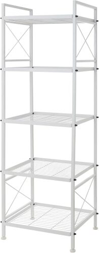 5 Tier Metal Storage Rack Shelves, Standing Storage Shelf Units for Laundry Bathroom Kitchen Pantry