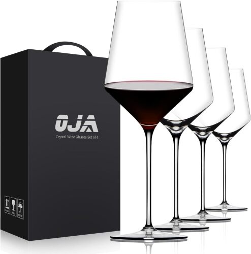 OJA Wine Glasses Set of 4, Red or White Wine Glasses