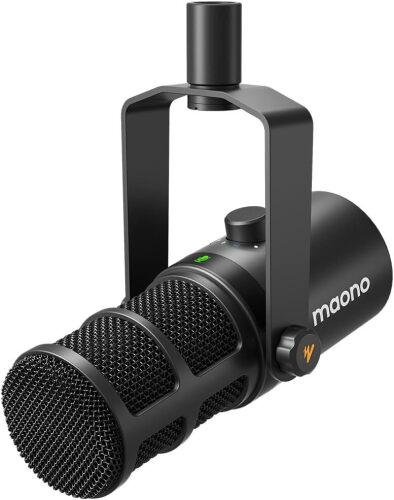 MAONO Dynamic Microphone, USB/XLR Podcast PC Microphone with Software, EQ,Tap-to-Mute, Headphone Jack, Gain Knob & Volume Control, Studio Mic for Broadcast, Recording, Streaming & Gaming