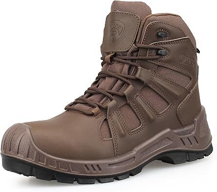 Men's Waterproof Composite Toe Work Boots, 6 Inch Safety Boot, Slip-Resistant Outsole, Metal Free, ASTM F2413-18 Rated, (OX4603)