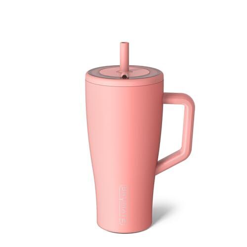 BruMate Tumbler with Handle and Straw, Leakproof Insulated Tumbler