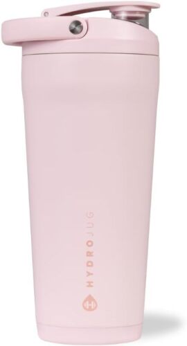HydroJug 24 oz New Stainless Steel Shaker – Insulated, Leakproof, BPA-Free with Silent Mixing Grate – No Clumps, No Noise – Premium Shaker for Fitness, Sports & Everyday Use, Pink Sand