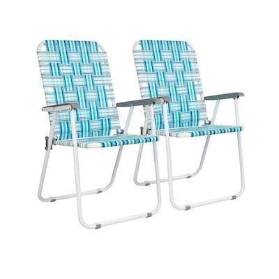 VINGLI 2-Pcs Patio Lawn Webbed Folding Chairs