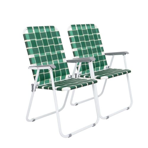 VINGLI Webbed Lawn Chairs, 2 pack