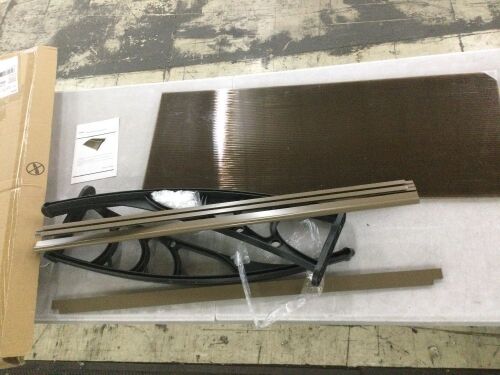 VINGLI 40-in W x 30-in D x 10-in H Polycarbonate Brown Board and Black Bracket Patio Door Awning