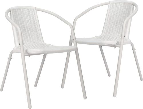 VINGLI PE Rattan Outdoor Dining Chairs Set of 2