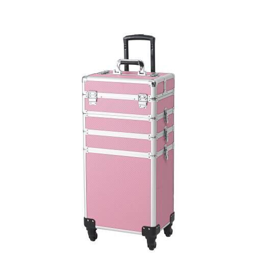 4 in 1 Makeup Train Case Rolling Cosmetic Trolley