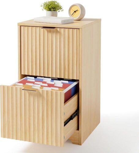 VINGLI 2 Drawer Fluted File Cabinet