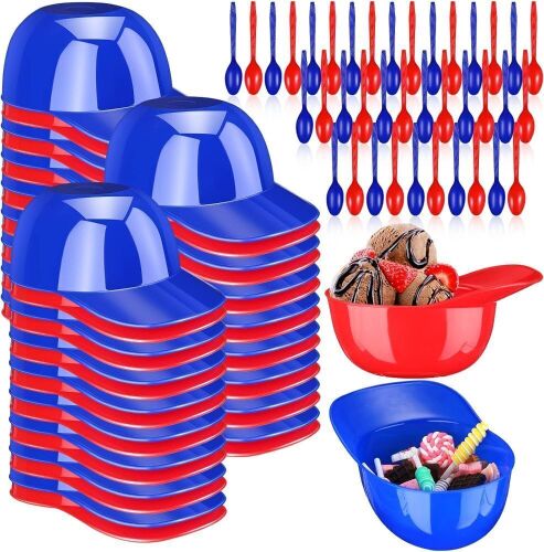 Plastic Baseball Helmet Snack Ice Cream Bowl 8 oz, 36 ct