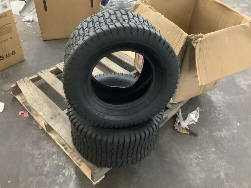 24x12.00-12 Tubeless Turf Lawn Mower Tires, 6PR - Damage to 1 Tire