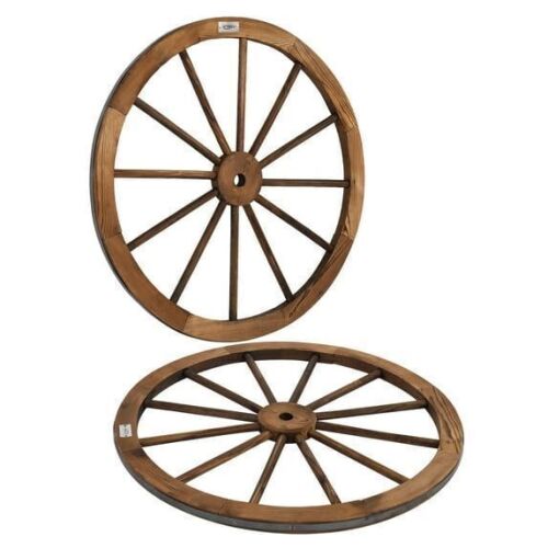 VINGLI 30" Decorative Wooden Wagon Wheel, Set of 2
