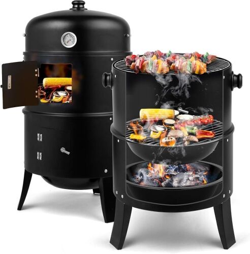 18 Inch Multi-Layer Charcoal BBQ Smoker Grill