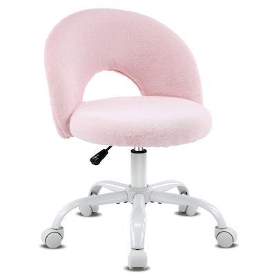 VINGLI Small Faux Fur Office Chair for Girls
