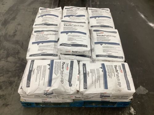 Pallet of (25) CustomTech TechPatchRP Calcium Aluminate Based Rapid Setting Ramping Patch, 40lb