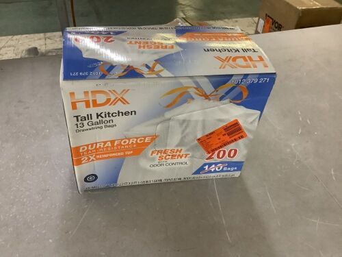 HDX 13 Gallon Reinforced Top Drawstring Fresh Scented Tall Kitchen Trash Bags