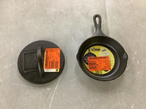 Lodge 6.5" Cast Iron Skillet & 6.25" Burger Press