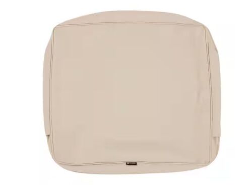 Lot of (3) Classic Accessories Montlake Water-Resistant 23 in. x 20 in. x 4 in. Patio Back Cushion Slip Cover, Antique Beige