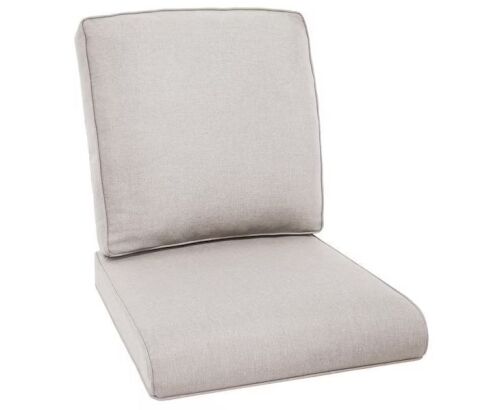 22 in. x 24 in. 2-Piece Deep Seating Outdoor Lounge Chair Replacement Cushion and Back Pillow in Beige