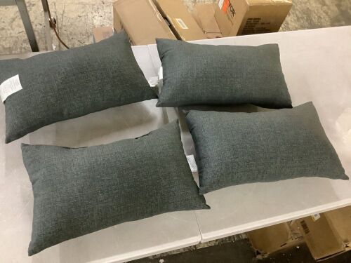 Lot of (4) Greendale Home Fashions Carbon Lumbar Outdoor Throw Pillow