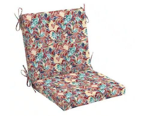 Lot of (11) Hampton Bay 17 in. W x 20 in. D Mid Back Universal Outdoor Cushion in Chili Floral