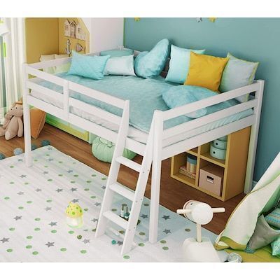 VINGLI 79L x 57 W x 47 H Full Size Wooden Loft Bed