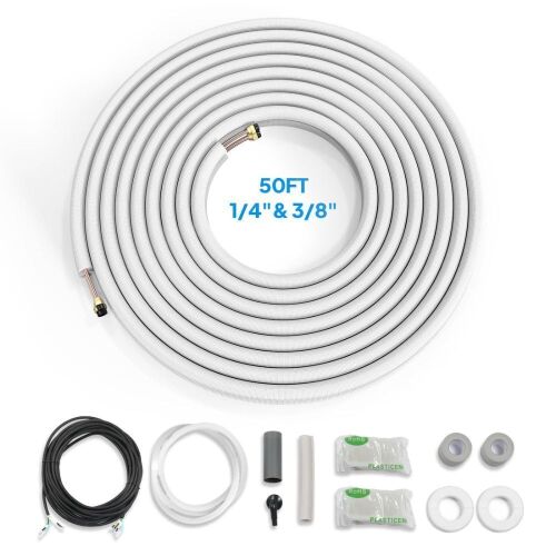 ROVSUN 50Ft 1/4" & 3/8" Copper Tubing Kit with Nuts