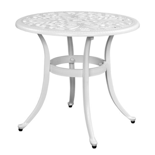 23.6" Round Outdoor Side Table with Umbrella Hole White